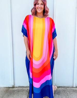 Prismatic Hue Maxi Kaftan