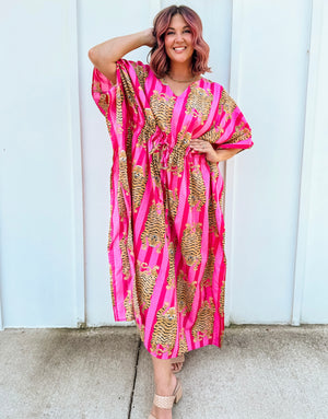 Fuchsia Laos Tiger Kaftan
