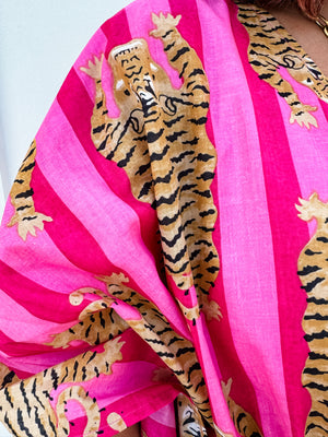 Fuchsia Laos Tiger Kaftan