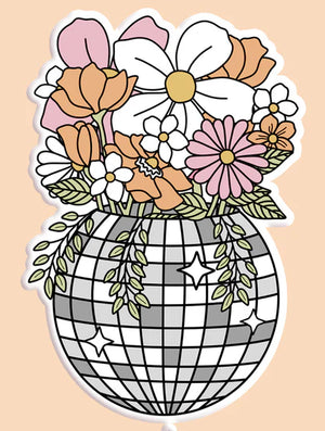 Disco Ball Florals Sticker