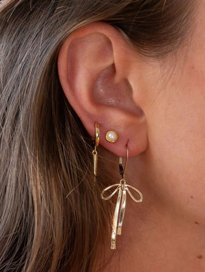 Bow Drop Gold Earring