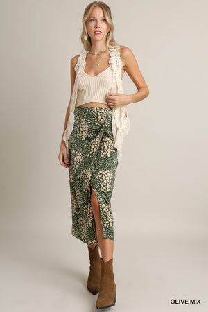 Sophie Shirring Split Skirt