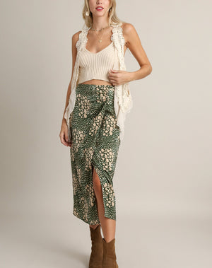 Sophie Shirring Split Skirt
