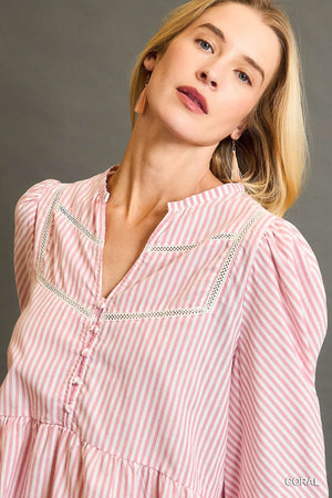 Savannah Peplum Striped Top