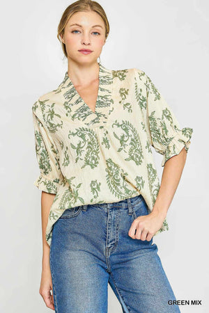 Sage Willow Vine Blouse