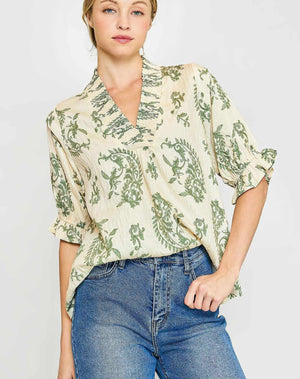 Sage Willow Vine Blouse