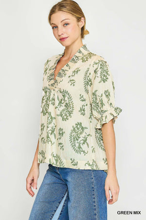Sage Willow Vine Blouse