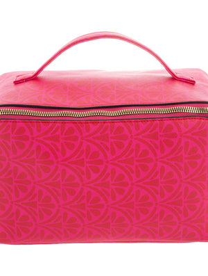 Pink Damask Jumbo Zip Cosmetic Bag