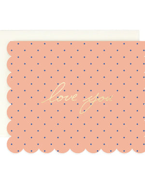 Love You Diamond Dot Scalloped Card