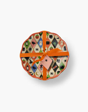 Rifle Paper Co. Halloween Argyle Melamine Dessert Plate Set