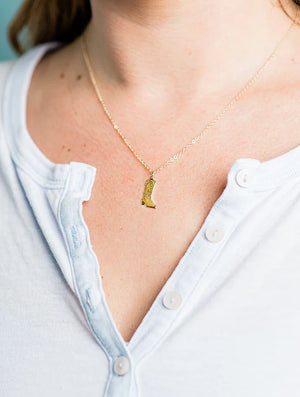Mini Western Boot Necklace