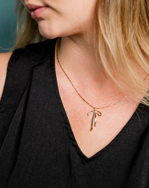 Gold Bow Necklace