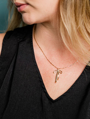 Gold Bow Necklace