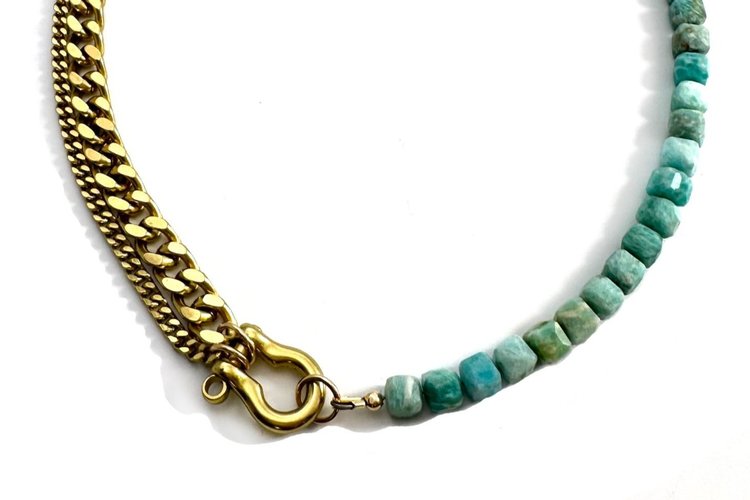 Rachel Nathan Amazonite Shackle Duo