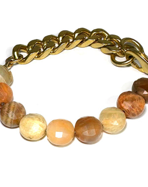 Rachel Nathan Faceted Peach Moonstone Bracelet