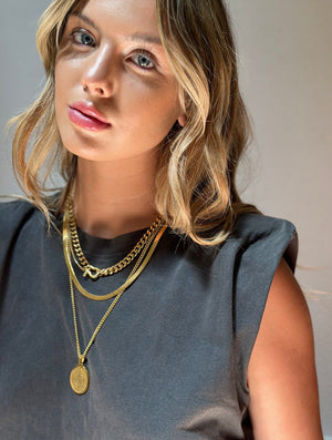 Rachel Nathan Duo Brass Shackle Necklace