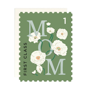 First Class Mom Postcard Stamp Card
