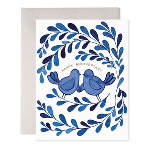 E. Frances Blue Birds Anniversary Card