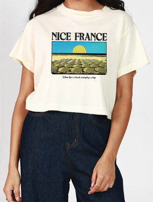 Nice, France Cropped Graphic Tee