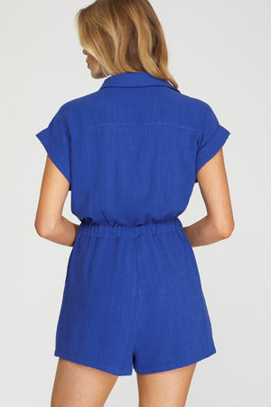 Santorini Caldera Blue Romper