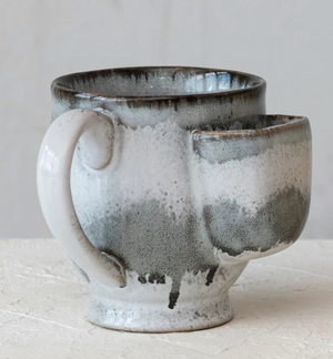 Stoneware Tea Mug w/ Tea Bag Holder