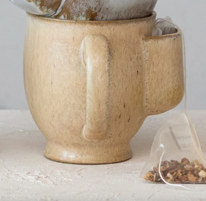 Stoneware Tea Mug w/ Tea Bag Holder