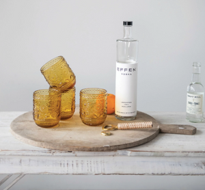 Embossed Amber Glassware