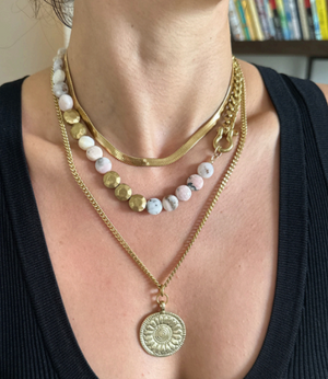 Rachel Nathan Pink Opal Sand Dollar Necklace