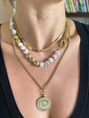 Rachel Nathan Pink Opal Sand Dollar Necklace