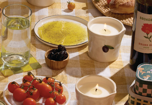 Paddywax Bistro Embossed White Ceramic Candle