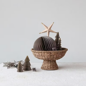 Decorative Braided Bankuan & Rattan Footed Bowl