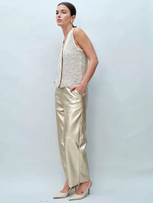 Emery Gold Lamé Pants