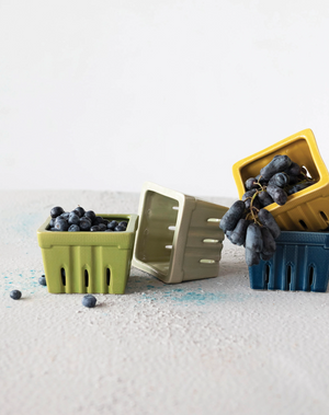 Spring Stoneware Berry Basket