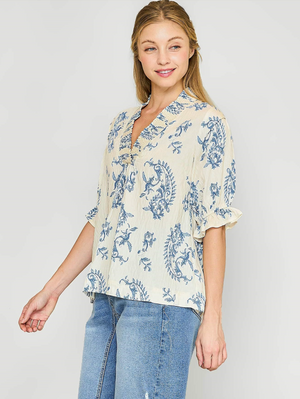Marine Willow Vine Blouse
