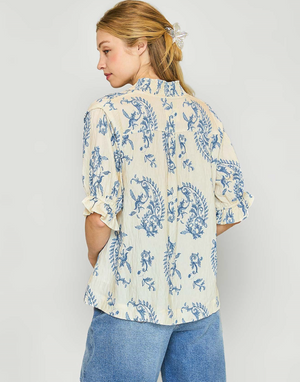 Marine Willow Vine Blouse