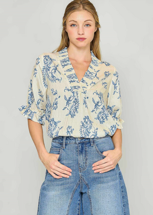 Marine Willow Vine Blouse