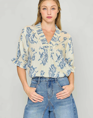 Marine Willow Vine Blouse