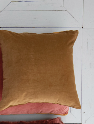 Mustard Velvet Square Pillow