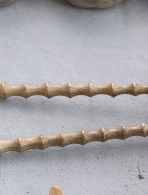 Carved Handle Mango Wood Salad Server