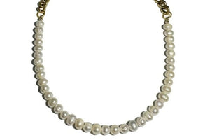 Rachel Nathan Pearl Curb Necklace