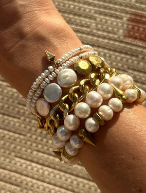 Rachel Nathan Pearl Coin & Sand Dollar Bracelet