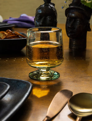 Mexican Hand Blown Wine Glass