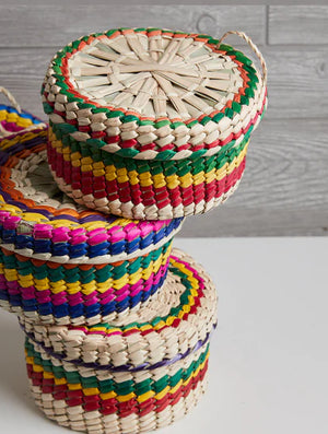 Mexican Woven Palm Tortilla Basket