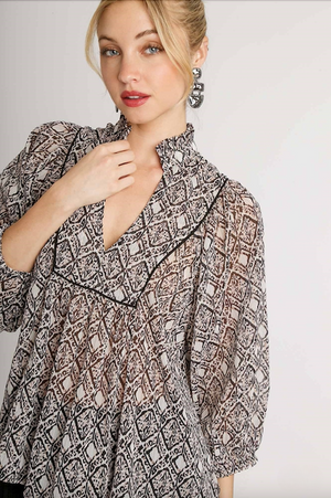 Blaire Midnight Bib Blouse