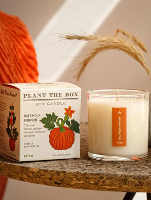 Plant the Box Half Moon Pumpkin Boxed Candle