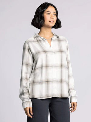 The Adeline Silver Plaid Top