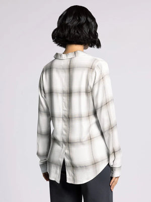 The Adeline Silver Plaid Top