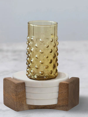 Marble Coasters w/ Wood Stand