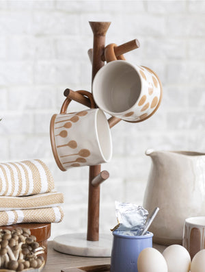 Marble + Wood Counter Mug Stand