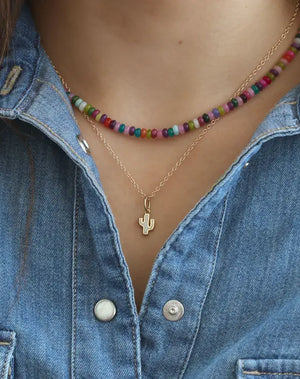 Kris Nations Opal Cactus Necklace